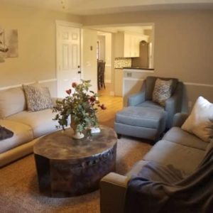 living room of a sober living house