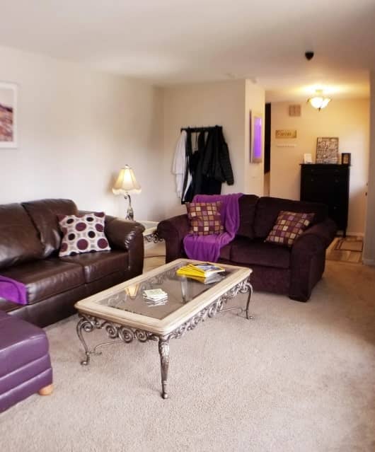 living room of a sober living house
