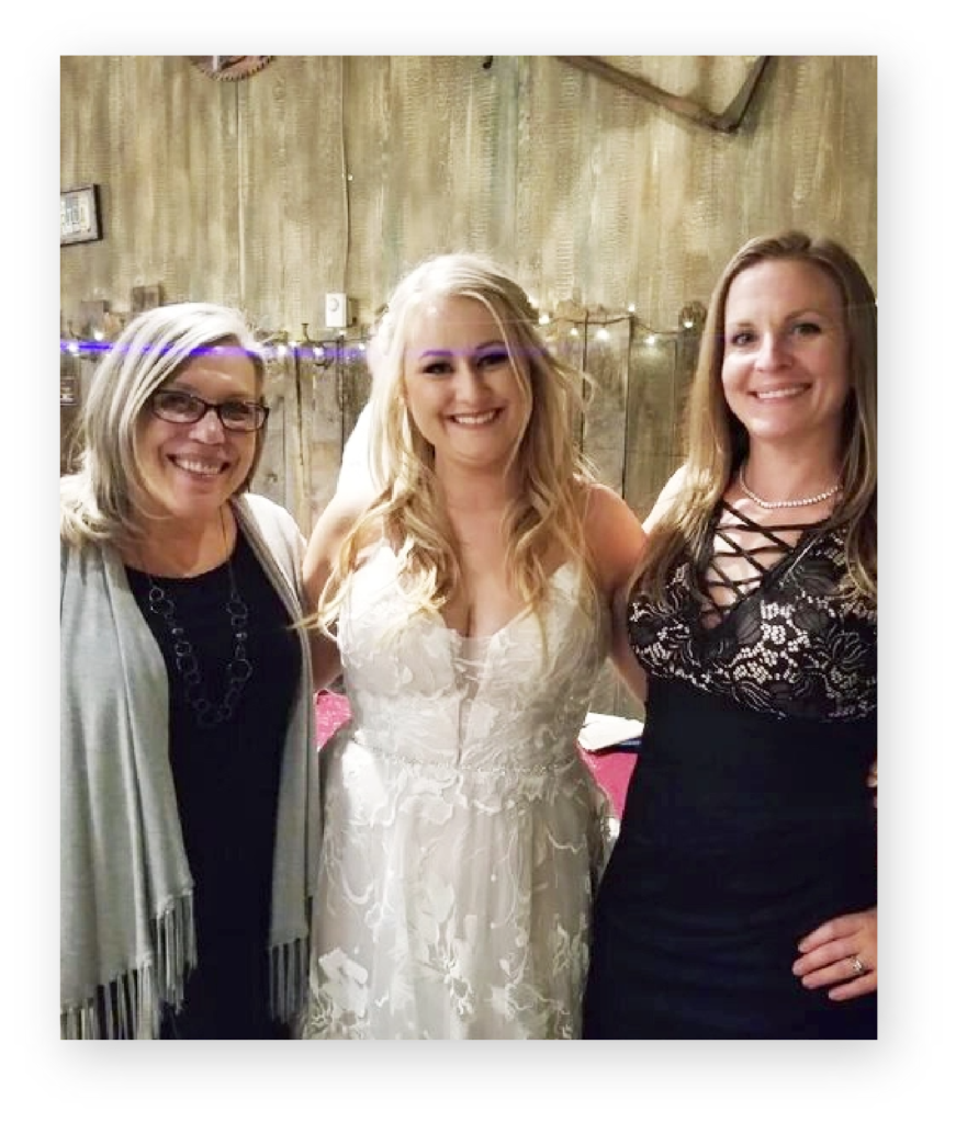 three women standing close to each other